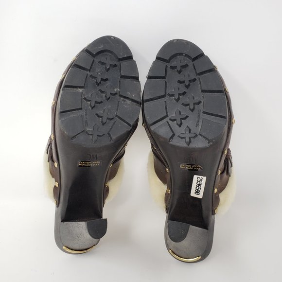 Michael Kors Brown Shearling Clogs - Picture 9 of 12